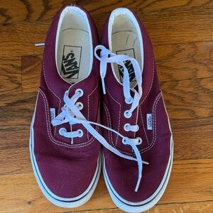 Vans Burgundy Athletic Shoes with White Accents